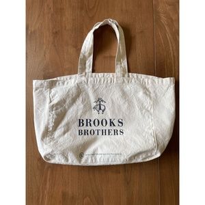 SOLD -Brooks Brothers canvas logo tote bag shopping tote organic cotton
